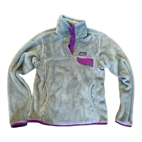 Patagonia Retool Snapt Gray and Purple Women’s Pullover size Small - Picture 1 of 6